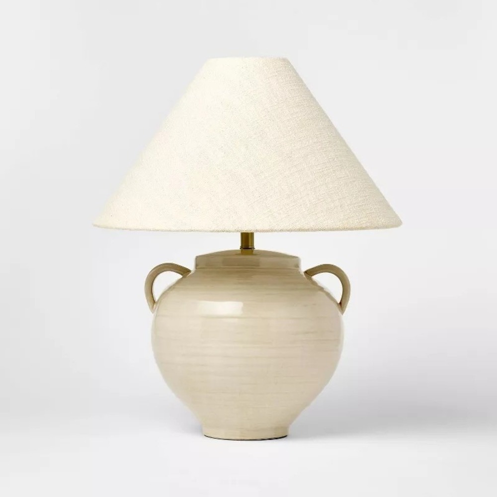 Ceramic Table Lamp with Handles Cream - Threshold Studio McGee, Target